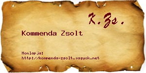 Kommenda Zsolt névjegykártya
